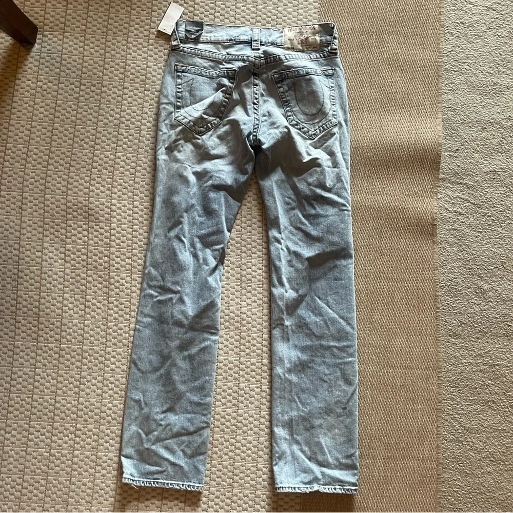 NWT True Religion Distressed Ricky Relaxed Straight Fit Jeans 31x34